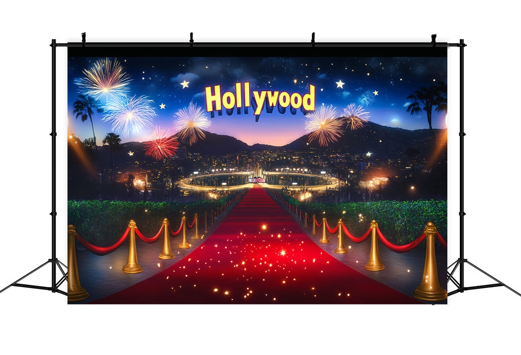Hollywood-Foto Hintergrund Hollywood-Feuerwerk Feierabend Roter Teppich Foto Hintergrund LXX58-316
