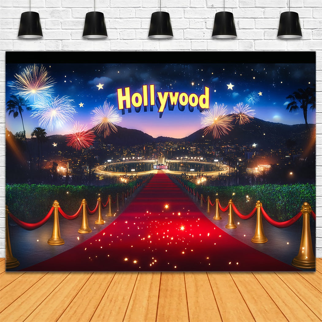 Hollywood-Foto Hintergrund Hollywood-Feuerwerk Feierabend Roter Teppich Foto Hintergrund LXX58-316