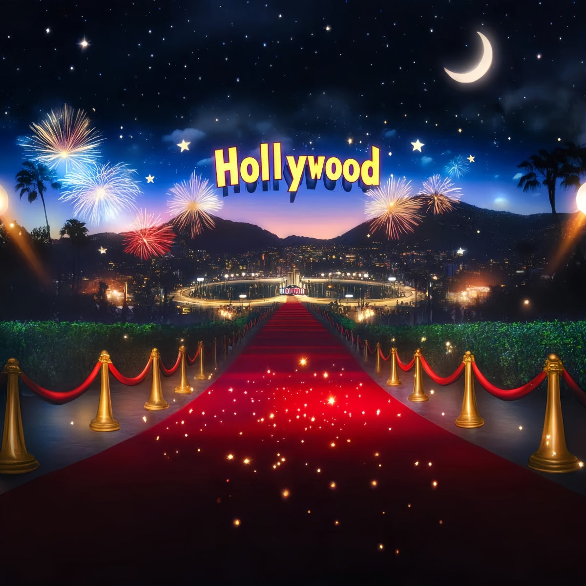 Hollywood-Foto Hintergrund Hollywood-Feuerwerk Feierabend Roter Teppich Foto Hintergrund LXX58-316
