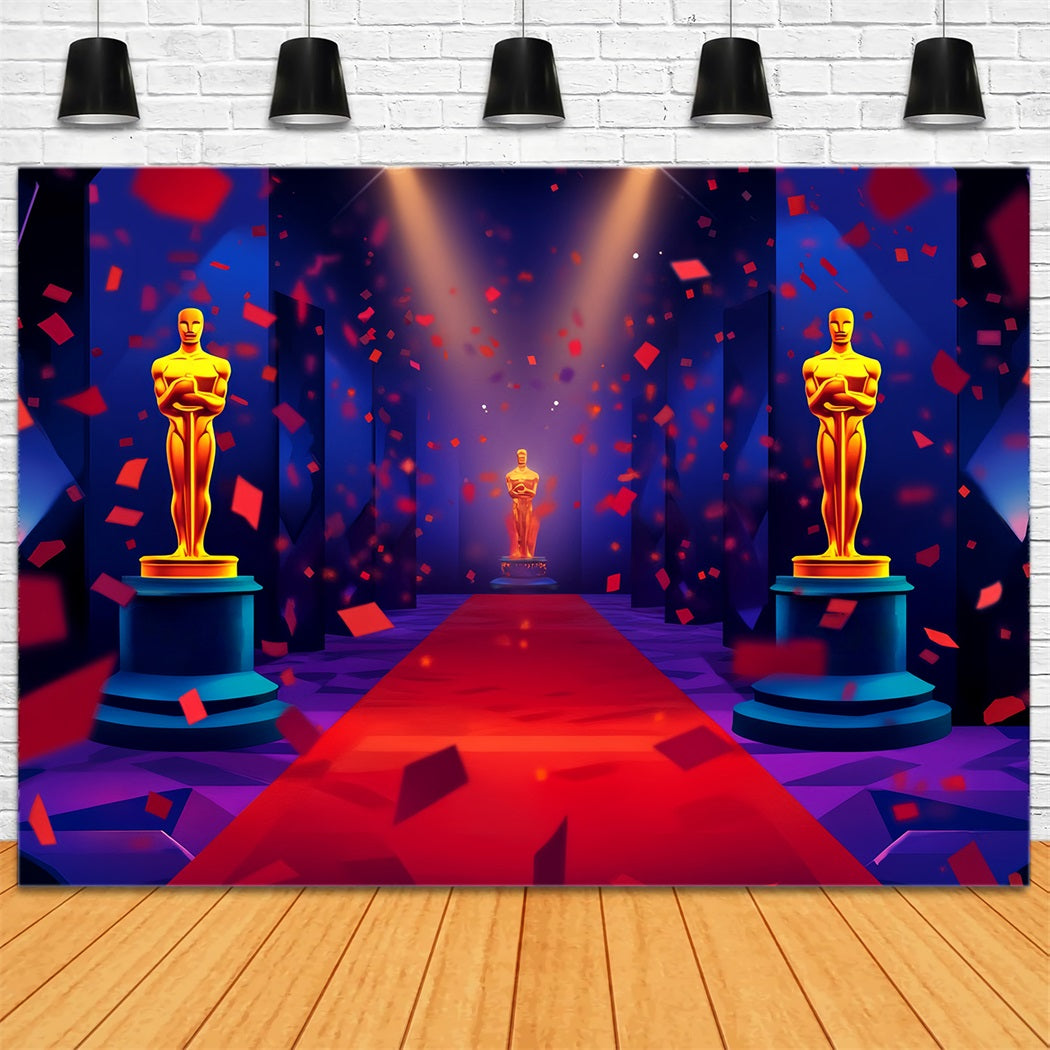 Oscar-Foto Hintergrund Roter Teppich Konfetti Feier Award Night Bühnen Foto Hintergrund LXX58-321