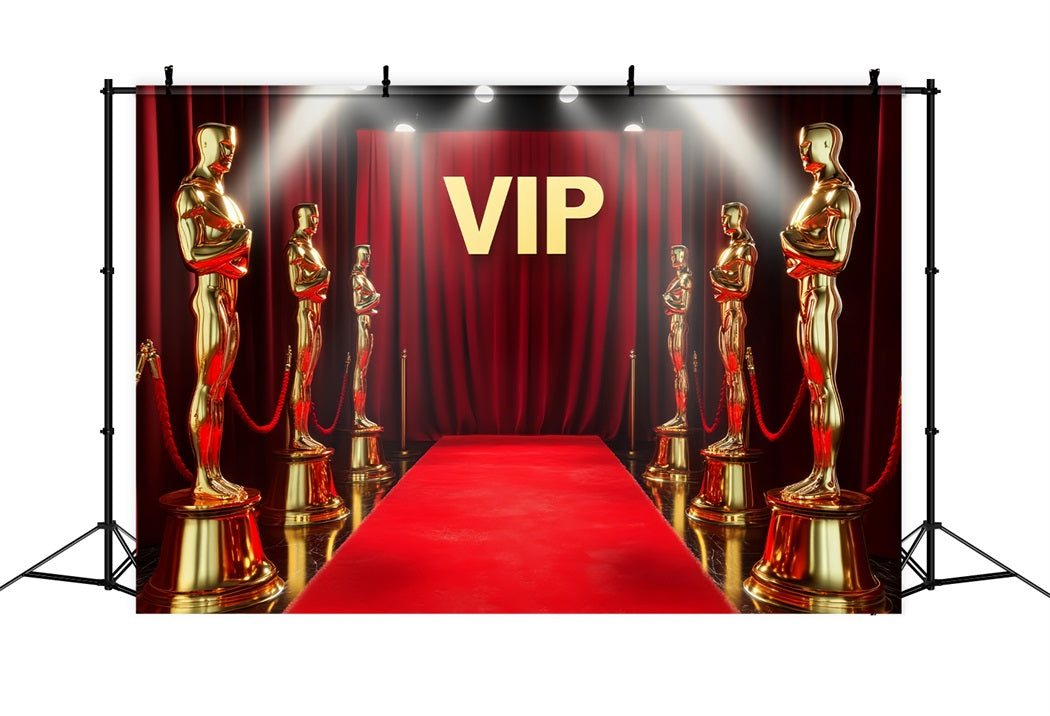Oscar-Roter-Teppich-Foto Hintergrund VIP Goldene Statue Eingang Bühnen Foto Hintergrund LXX58-322