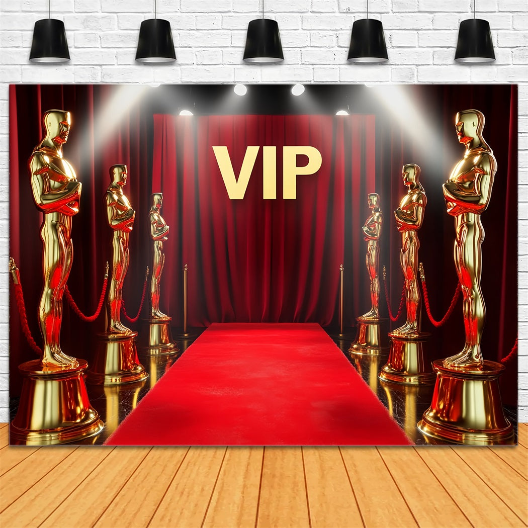 Oscar-Roter-Teppich-Foto Hintergrund VIP Goldene Statue Eingang Bühnen Foto Hintergrund LXX58-322