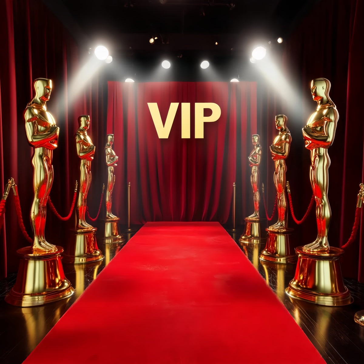 Oscar-Roter-Teppich-Foto Hintergrund VIP Goldene Statue Eingang Bühnen Foto Hintergrund LXX58-322