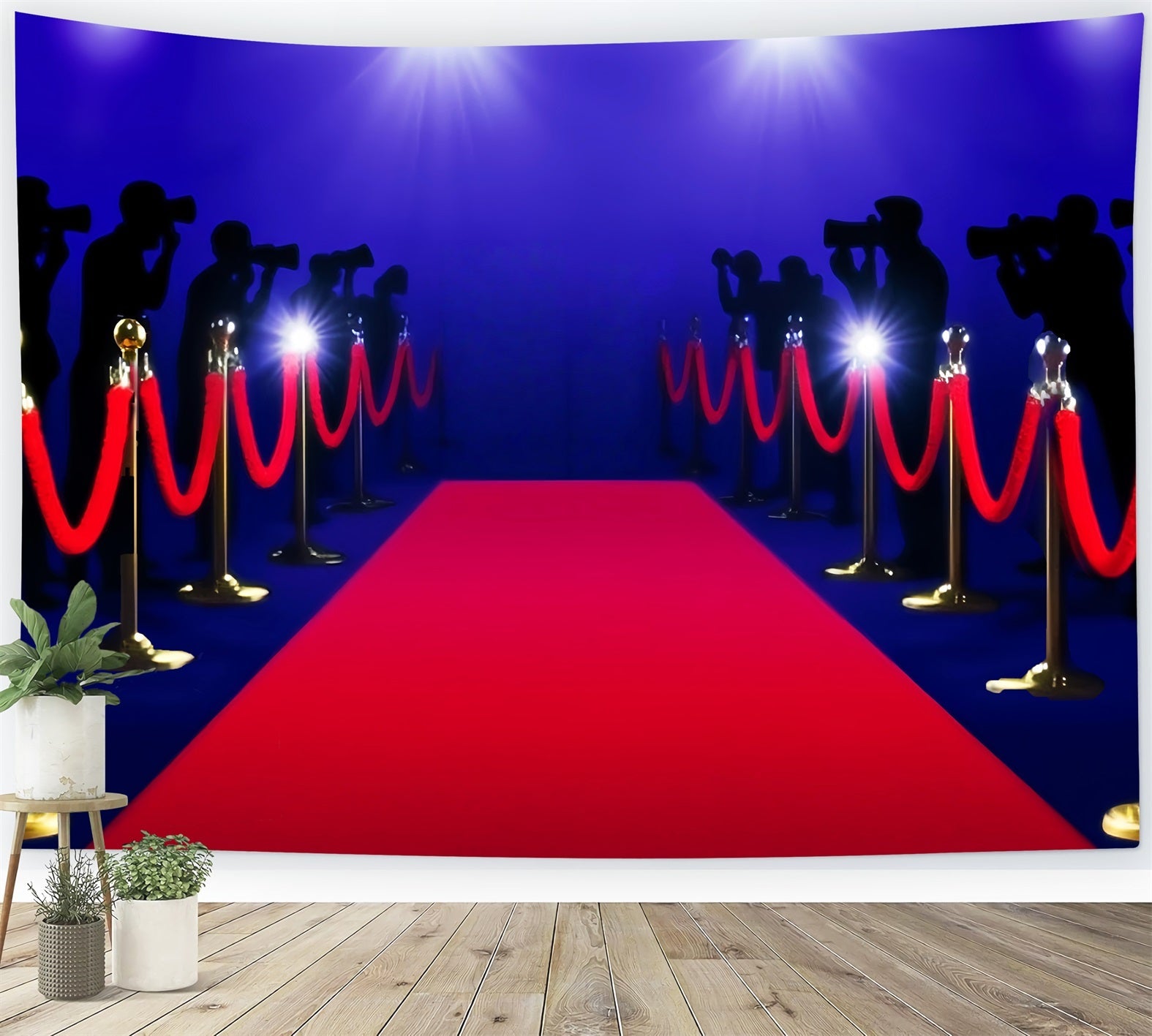 Paparazzi-Foto Hintergrund Heller Scheinwerfer Roter Teppich Hollywood-Foto Hintergrund LXX58-326