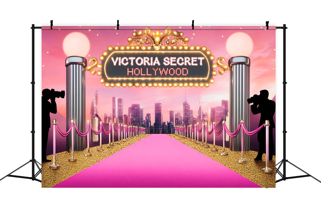 Roter Teppich Foto Hintergrund Rosa Teppich Glamour Lichter Hollywood Foto Hintergrund LXX58-330