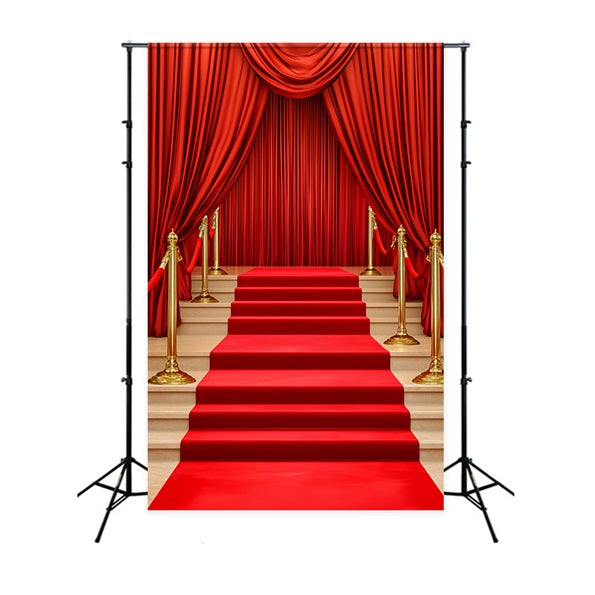 Roter Teppich als Foto Hintergrund Vorhang Elegantes Eingangsportal Broadway-Bühnen Foto Hintergrund LXX58-333