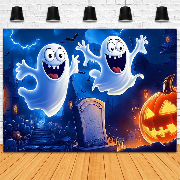 Halloween Fotokulissen Lächelnder Geist Parade Foto Hintergrund LXX58-35