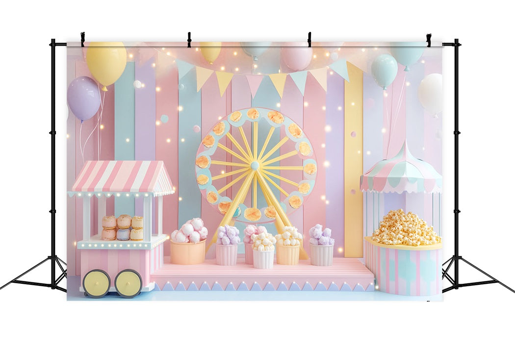Neugeborenen Fotohintergrund Pastellfarbenes Karussell KinderStudio Hintergründe LXX58-352