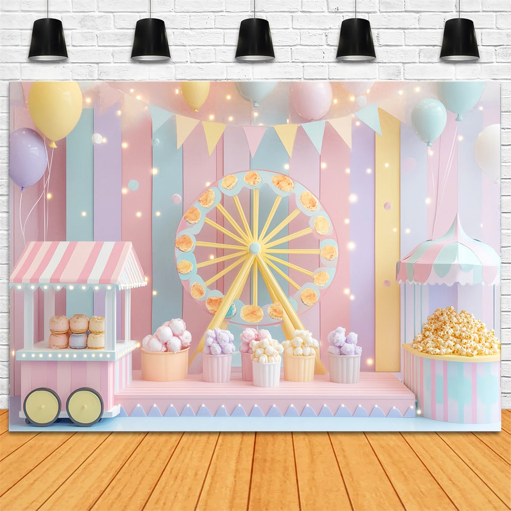 Neugeborenen Fotohintergrund Pastellfarbenes Karussell KinderStudio Hintergründe LXX58-352