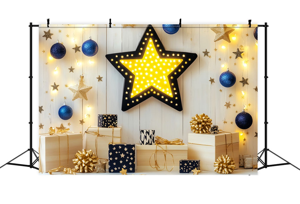 Neugeborenen Fotohintergrund Goldene Sterne Geschenkboxen Neugeborenen Fotografie Hintergrund LXX58-354