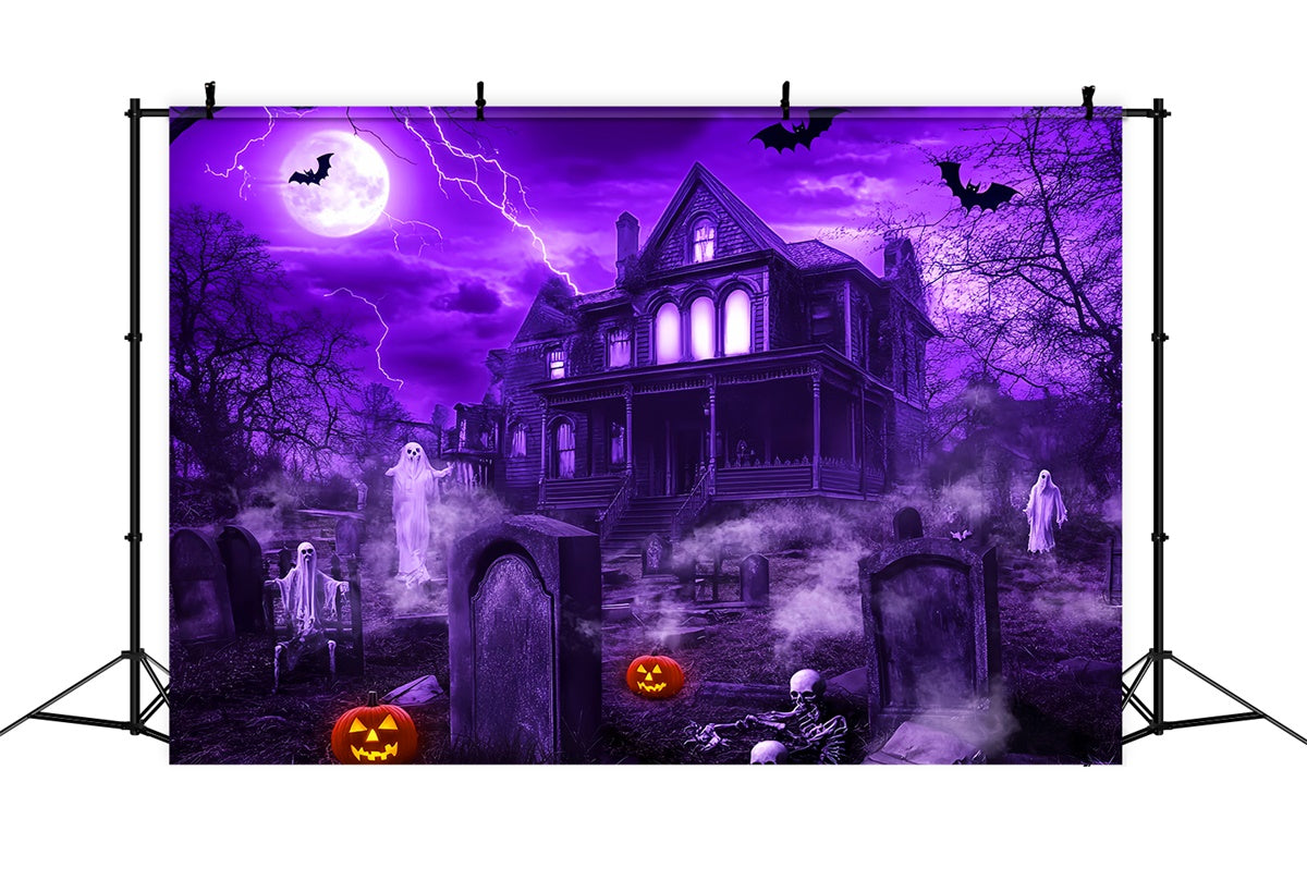 Spukhaus Foto Hintergrund Unheimliches Herrenhaus Nacht Hintergrundkulisse LXX58-36