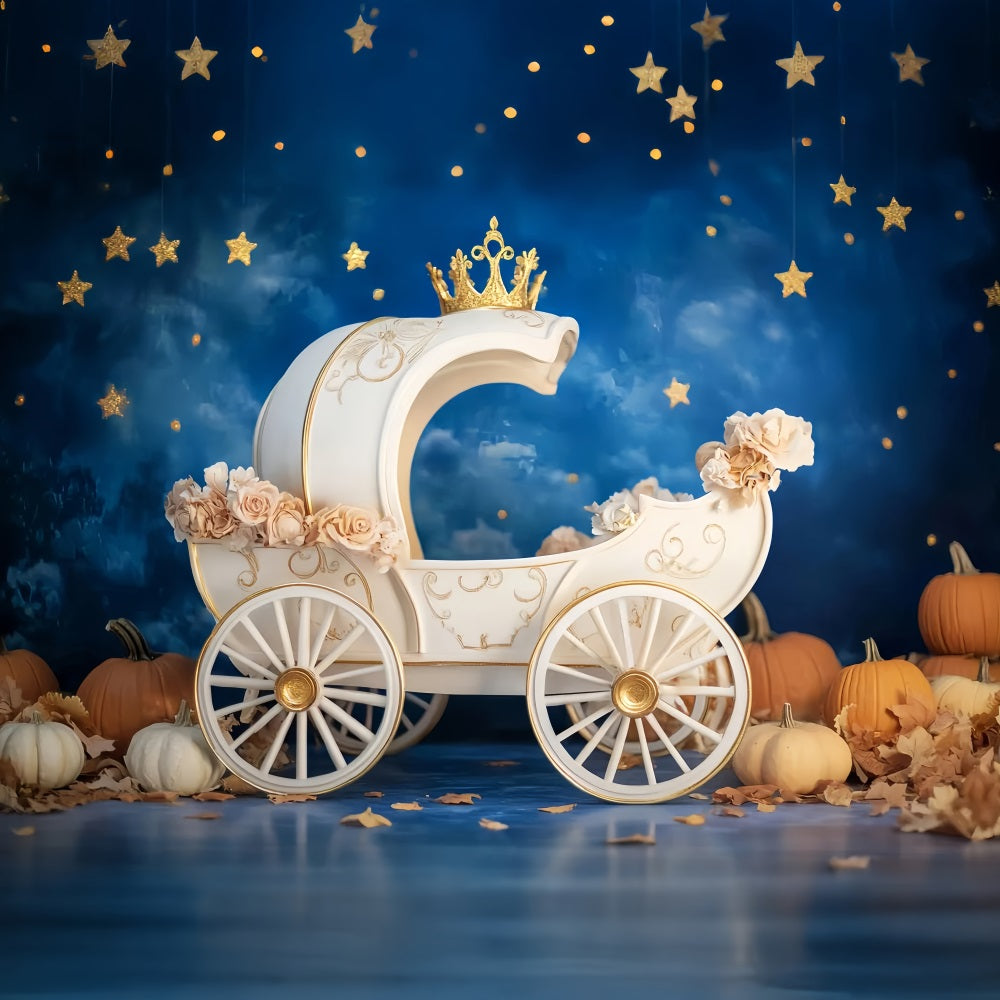 Neugeborenen Fotohintergrund Königliche Kürbis-Kutsche Nacht Kinder Studio Hintergründe LXX58-361