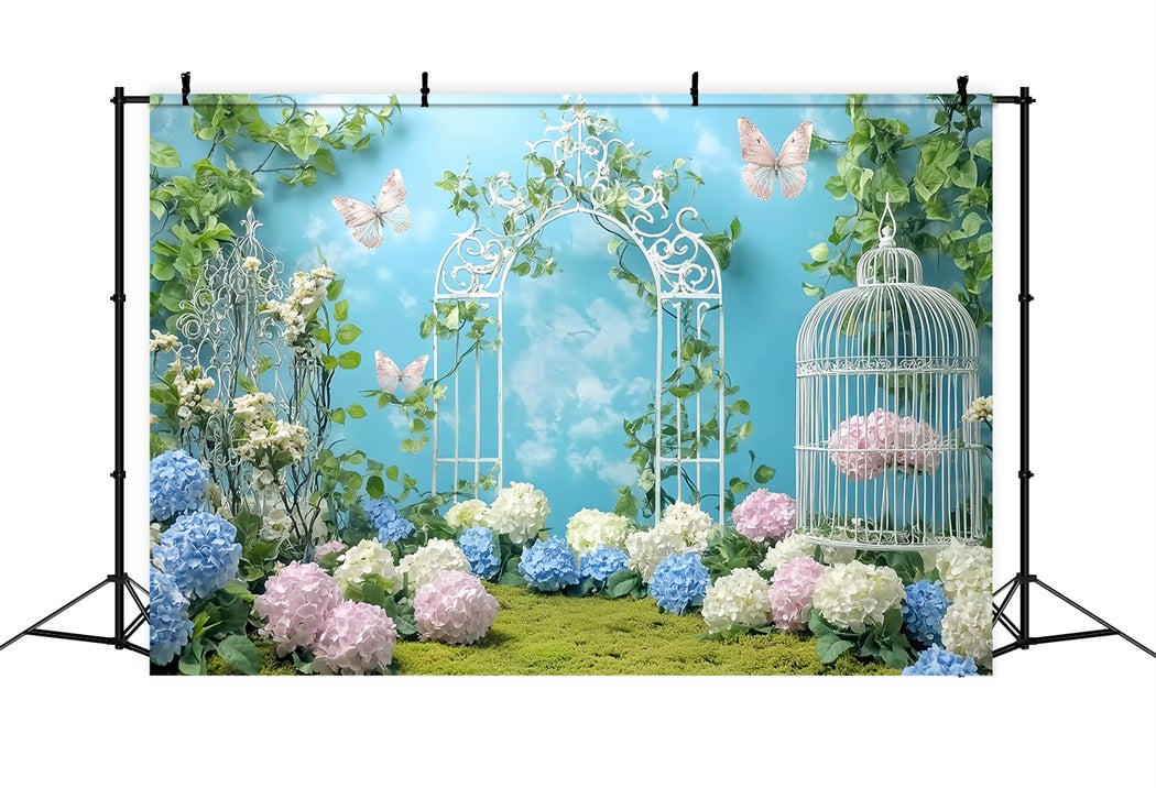 Schmetterling Fotohintergrund Gartentor Schmetterlingsblumen Neugeborenen Fotohintergrund LXX58-381