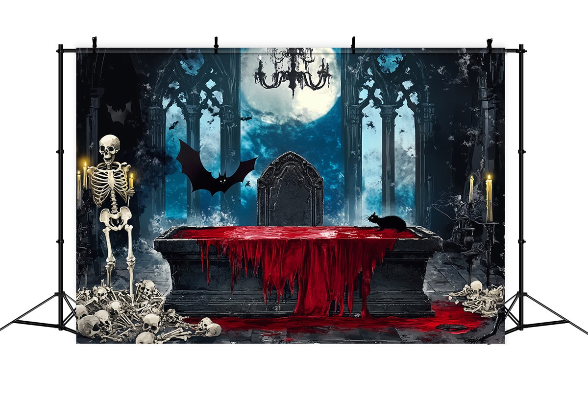 Gruselige Halloween Hintergründe Blutiger gotischer Altar Foto Hintergrund LXX58-39