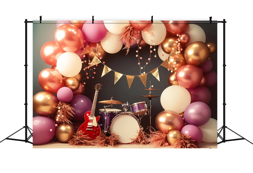 Mond und Sterne Fotohintergrund Goldenes Banner Ballon Bühne Kinder Fotohintergrund LXX58-391