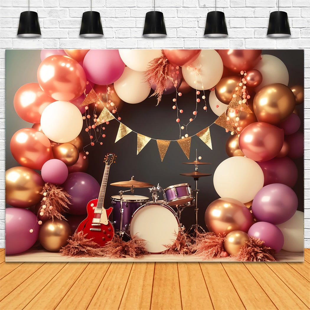 Mond und Sterne Fotohintergrund Goldenes Banner Ballon Bühne Kinder Fotohintergrund LXX58-391