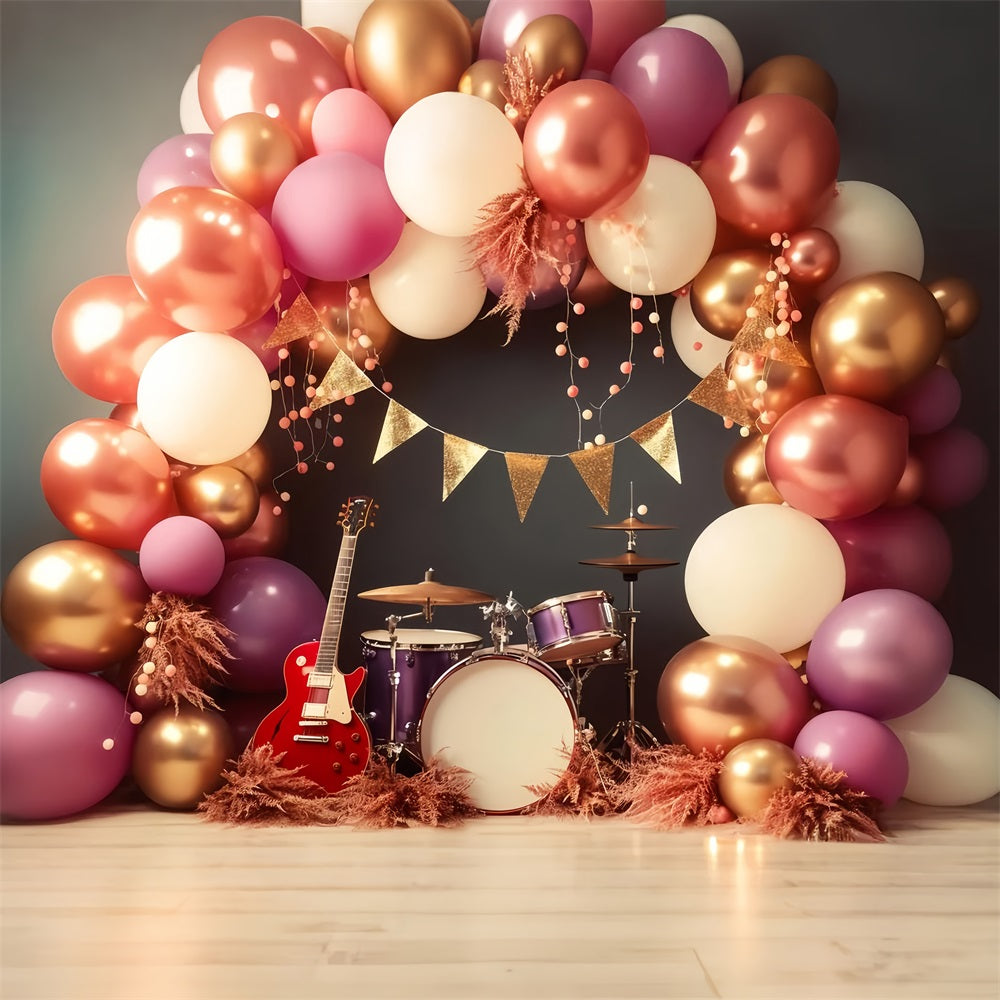 Mond und Sterne Fotohintergrund Goldenes Banner Ballon Bühne Kinder Fotohintergrund LXX58-391