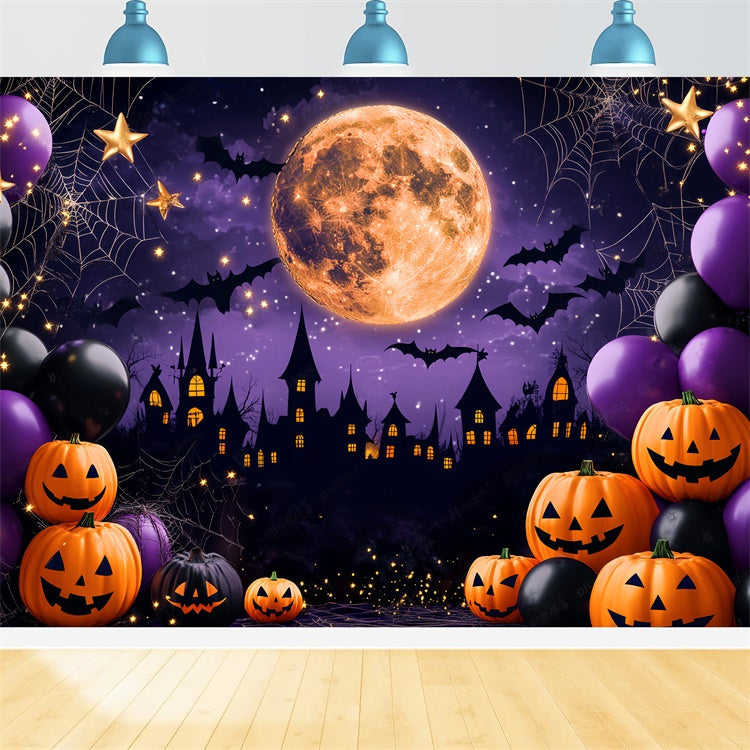 Halloween Foto Hintergrund Gespenstisches Schloss Silhouette Hintergrund LXX58-40