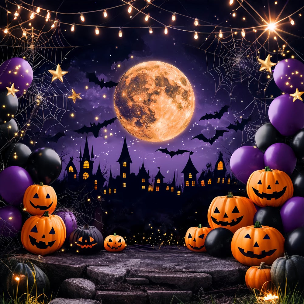 Halloween Foto Hintergrund Gespenstisches Schloss Silhouette Hintergrund LXX58-40