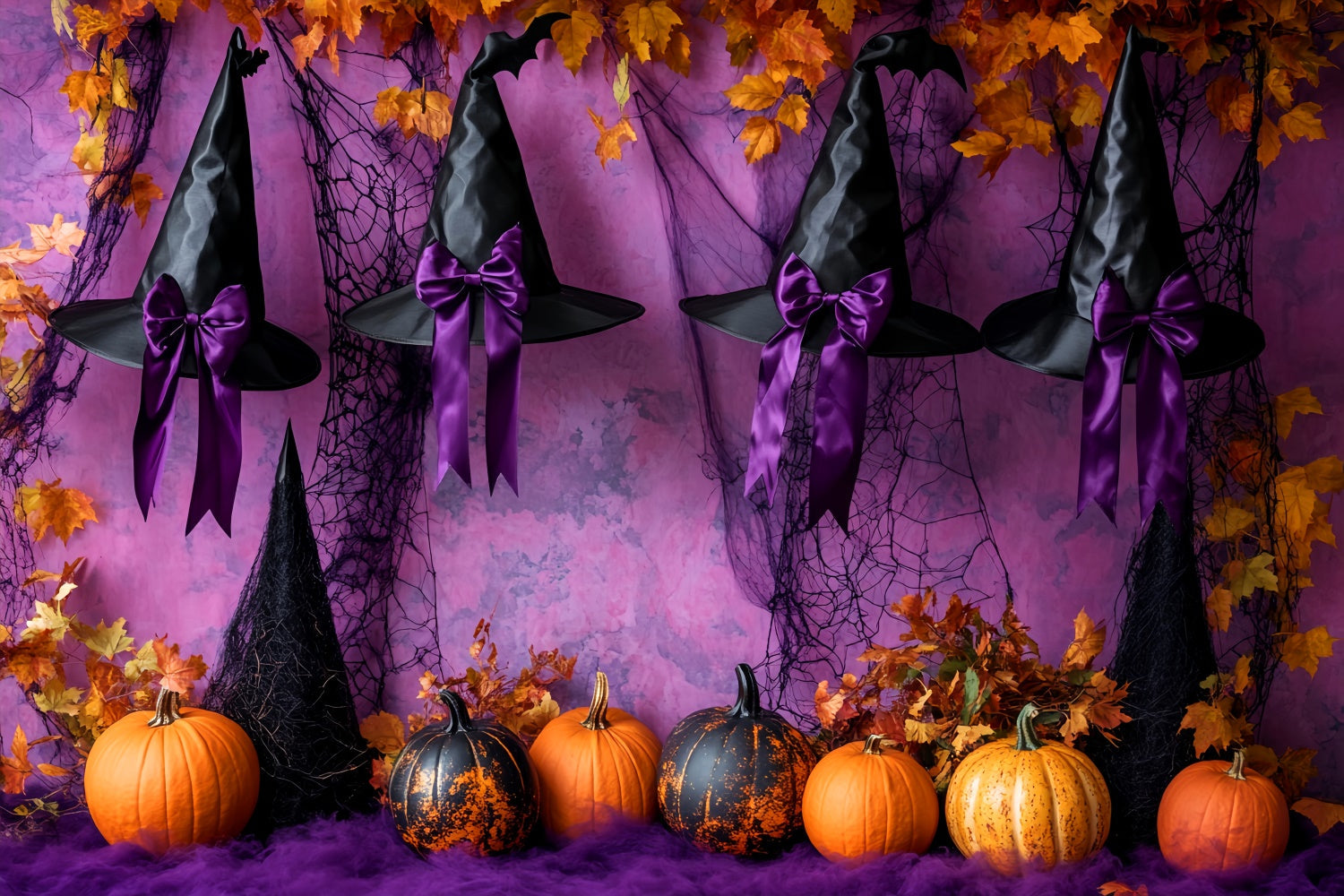 Halloween Wandhintergrund Verzauberte Hexe Band Foto Hintergrund LXX58-41