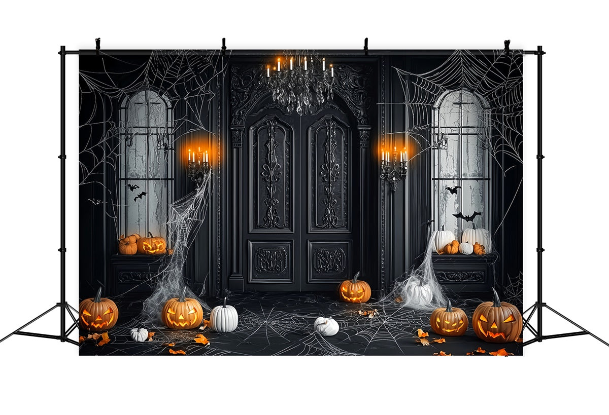 Halloween Fotohintergrund Gothic Mansion Eingangs Hintergrund LXX58-42