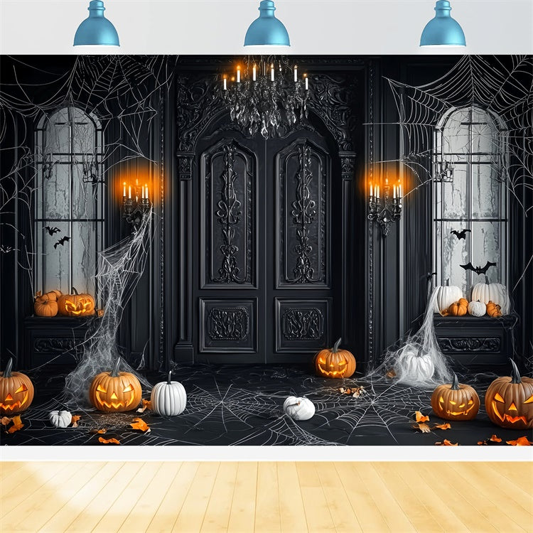 Halloween Fotohintergrund Gothic Mansion Eingangs Hintergrund LXX58-42