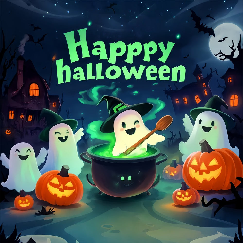 Niedliche Halloween Hintergrundkulisse Geister Cartoon Foto Hintergrund LXX58-7