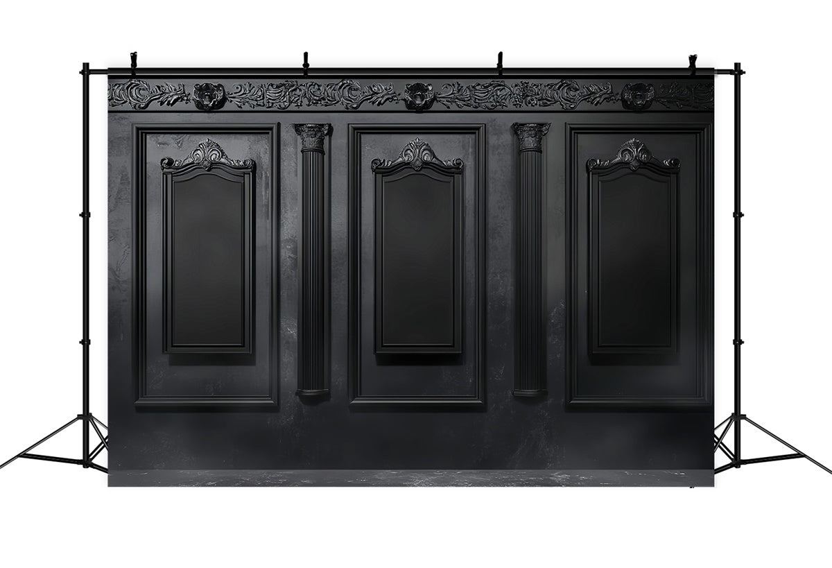 Halloween Wandhintergrund Barock Schwarzer Panel Foto Hintergrund LXX58-8