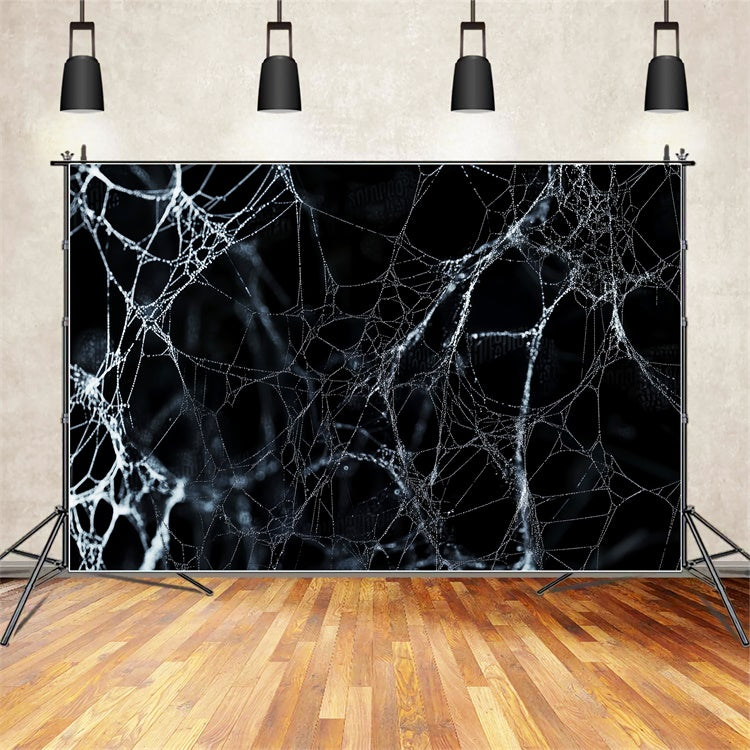 Halloweenkulisse Mitternachts Spinnennetz Foto Hintergrund LXX58-9