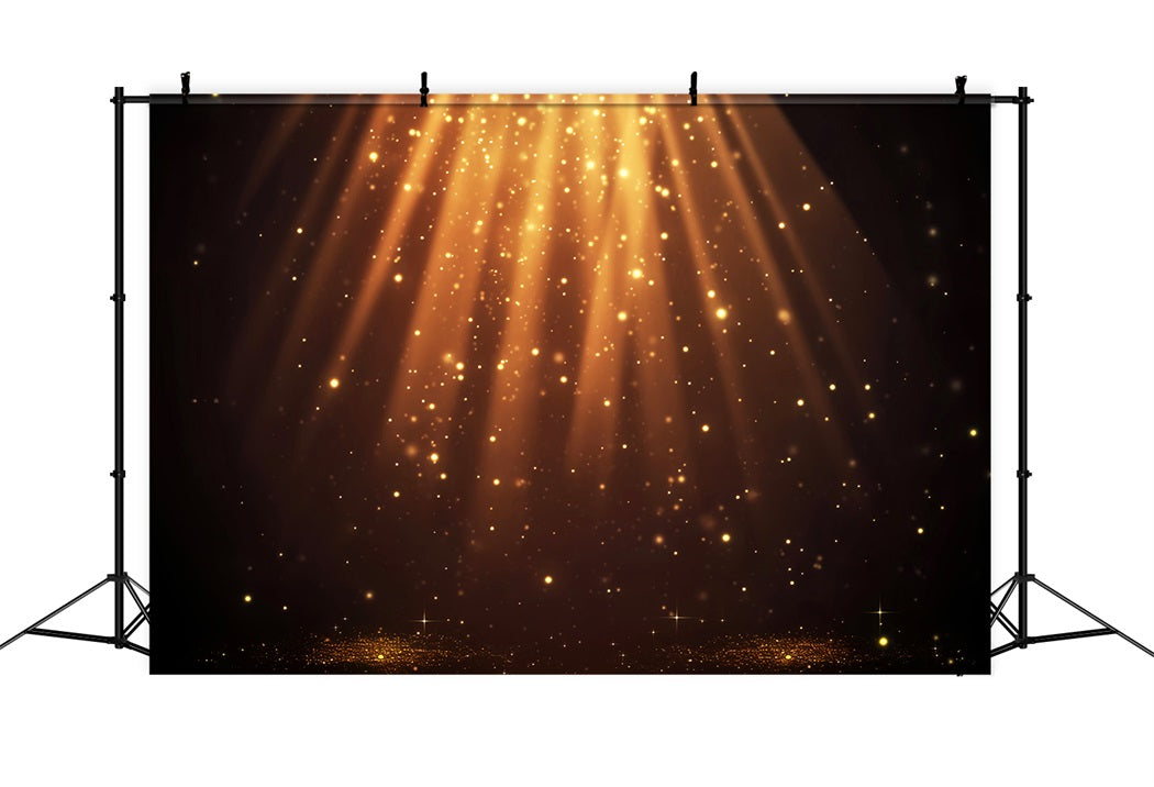 Spotlight-Fotohintergrund Funkelnde goldene Glitzerstrahlen Tanzfotohintergründe LXX59-11