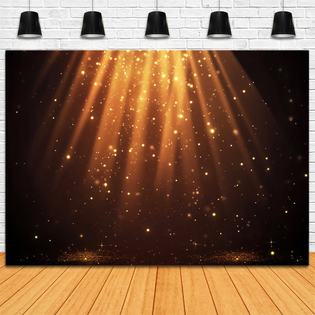 Spotlight-Fotohintergrund Funkelnde goldene Glitzerstrahlen Tanzfotohintergründe LXX59-11