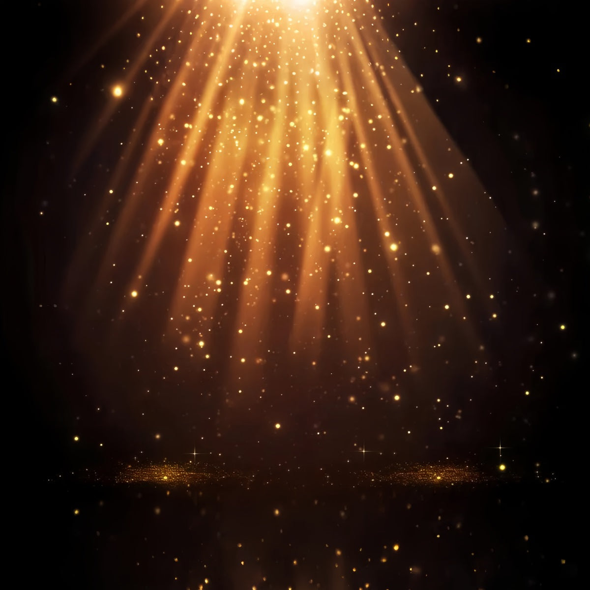Spotlight-Fotohintergrund Funkelnde goldene Glitzerstrahlen Tanzfotohintergründe LXX59-11