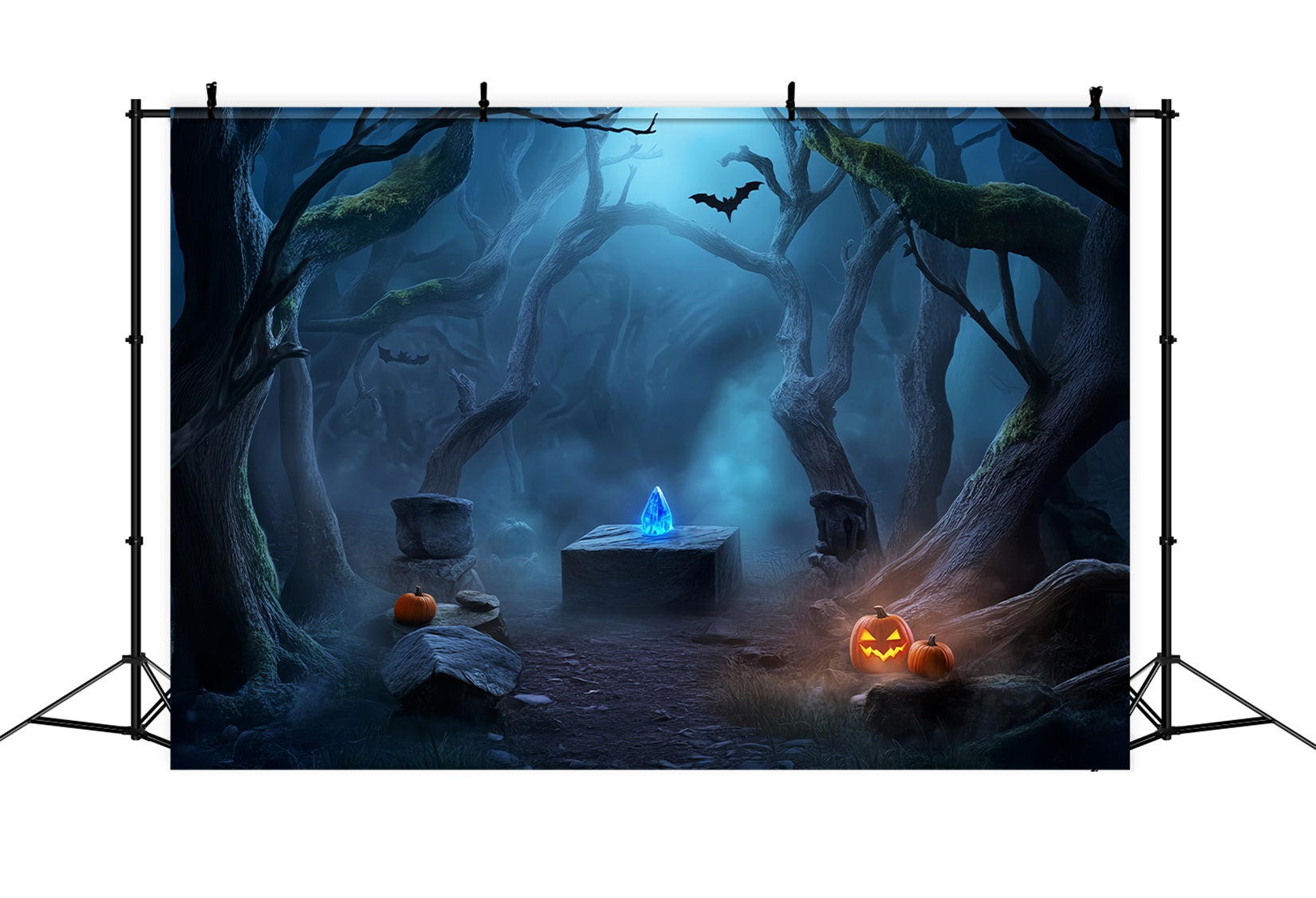 Spukwald Fotohintergrund Kristallaltar Spukwald Gruseliger Halloween Fotohintergrund LXX59-119