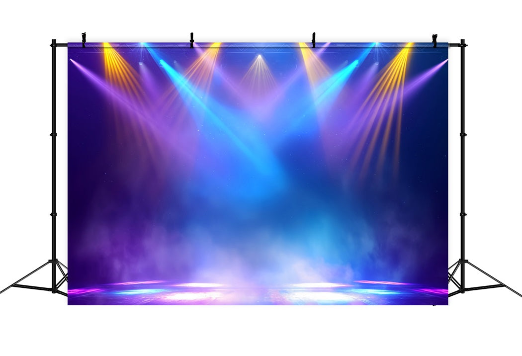 Spotlight-Fotohintergrund Bunte Bühne Neonlichter Fotografie Tanzfotohintergrund LXX59-12