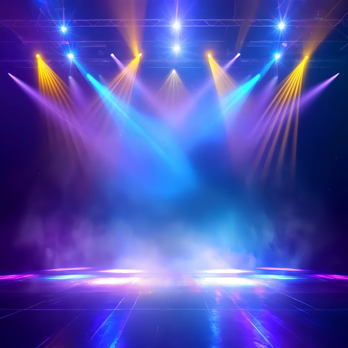 Spotlight-Fotohintergrund Bunte Bühne Neonlichter Fotografie Tanzfotohintergrund LXX59-12