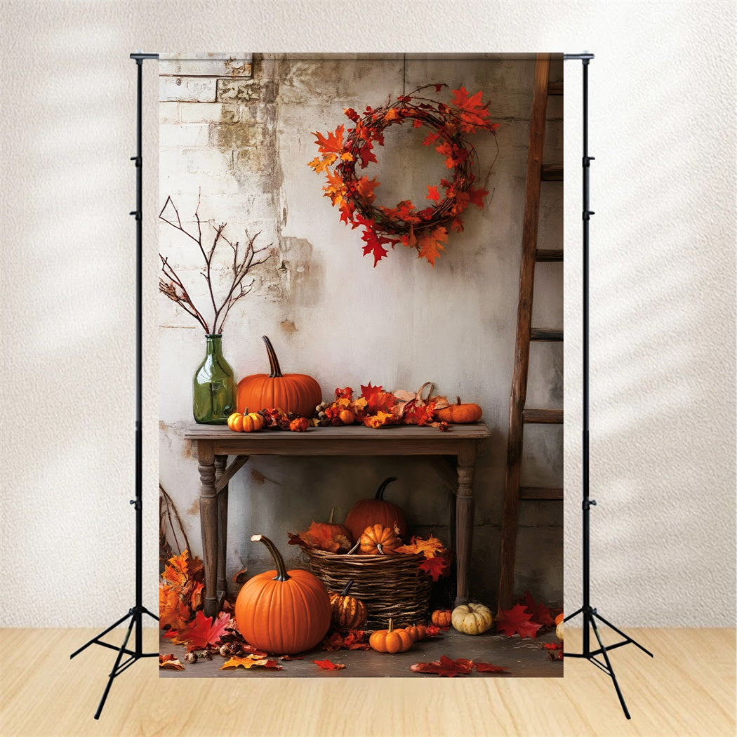 Halloween-Farbbackdrop Rustikales Kürbis-Herbstarrangement Halloween-Backdrop-Ideen LXX59-149