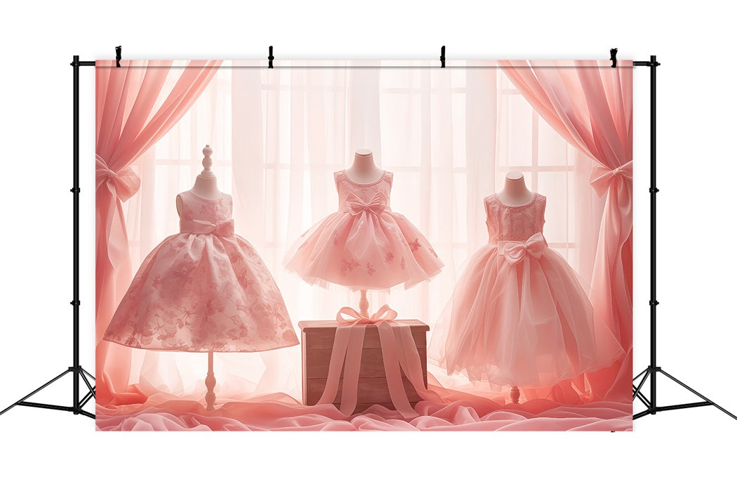 Tanzstudio-Fotohintergrund Elegante rosa Kleider Schaufensterauslage Tanzfotohintergründe LXX59-16