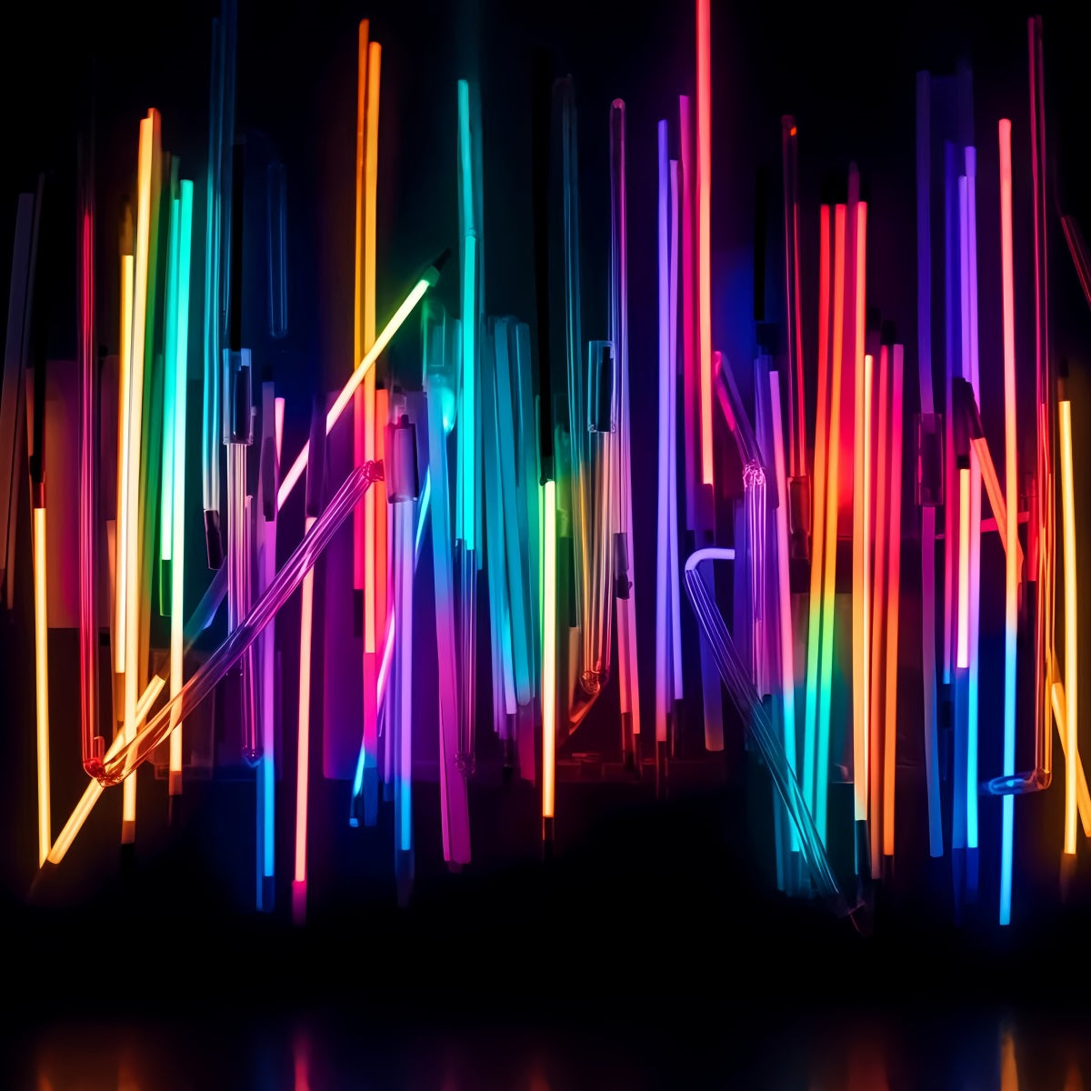 Tanzstudio-Fotohintergrund Neon-Regenbogen-Leuchtlichter Fotografie Tanz-Fotohintergrund LXX59-17