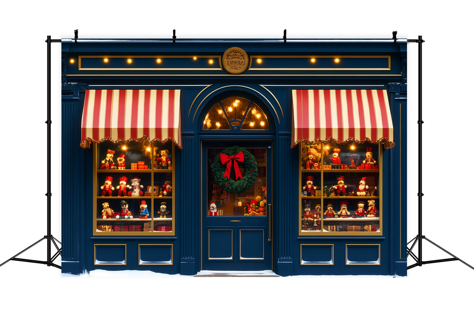Spielzeugladen-Fotohintergrund Schaufenster Weihnachtsauslage Weihnachtsfotografie-Hintergründe LXX59-188