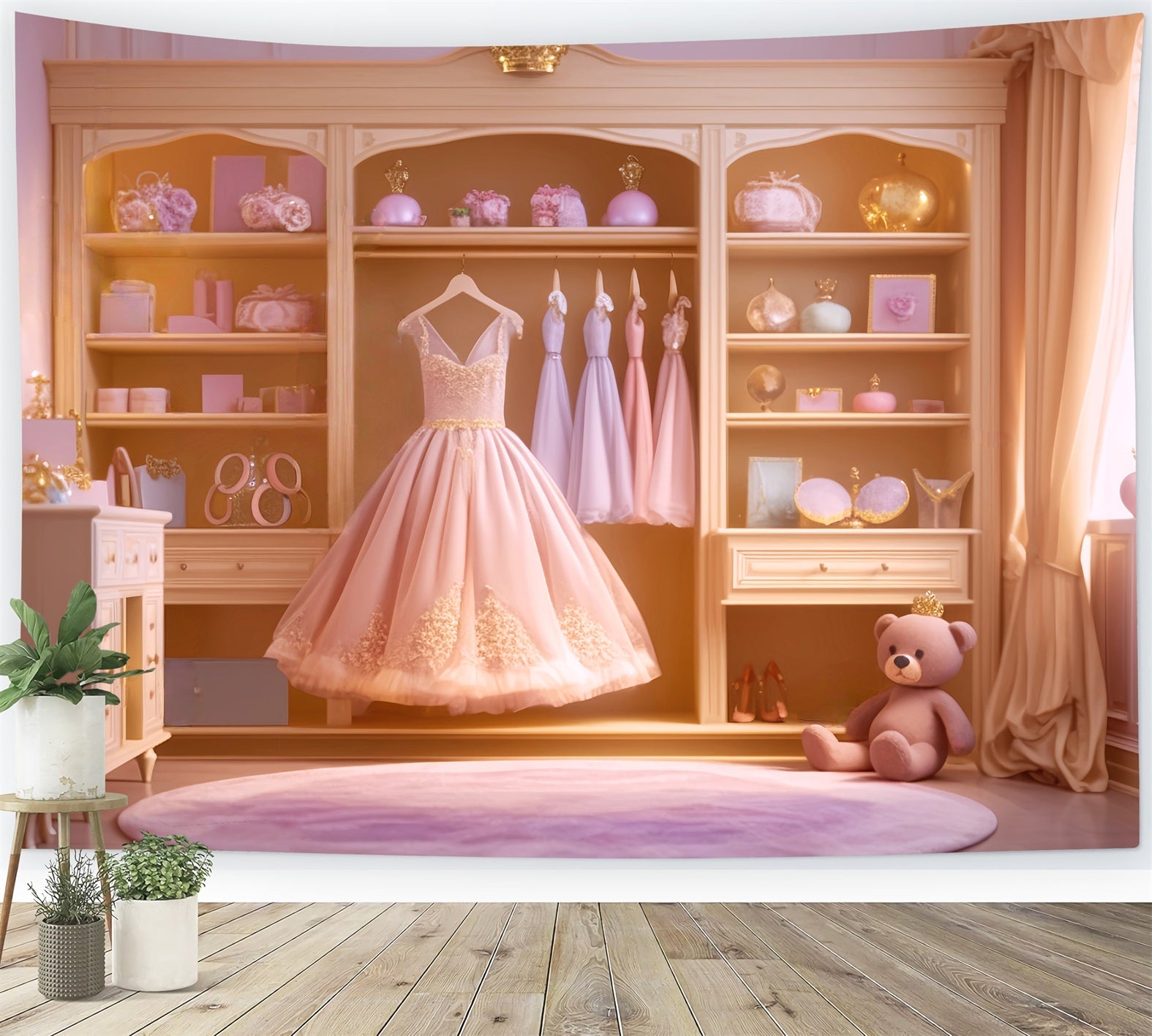 Tanzfotohintergrund Fotohintergrund Königliche Garderobe Rosa Eleganz Tanzfotohintergrund LXX59-25
