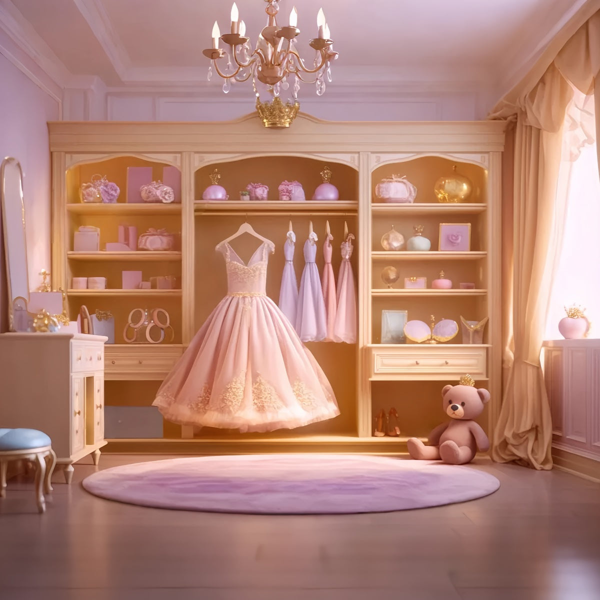 Tanzfotohintergrund Fotohintergrund Königliche Garderobe Rosa Eleganz Tanzfotohintergrund LXX59-25