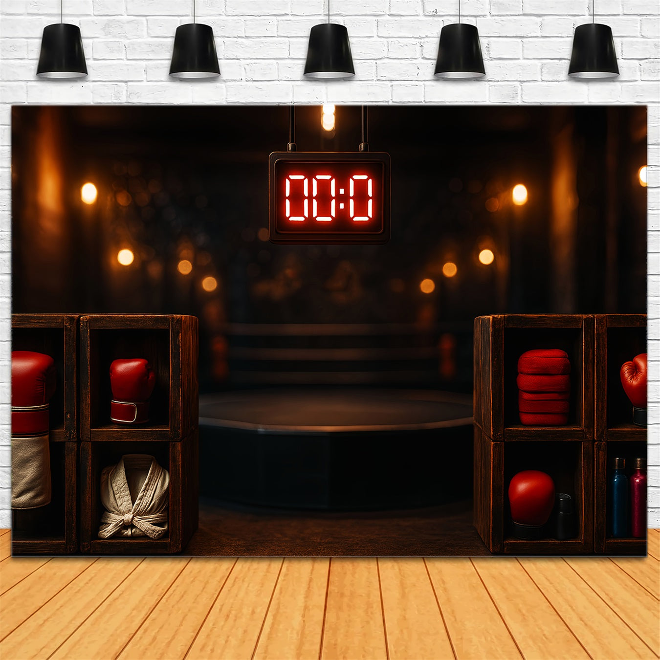 Sport-Fotohintergrund Boxring Countdown-Moment Sport-Studiohintergründe für die Fotografie LXX59-301