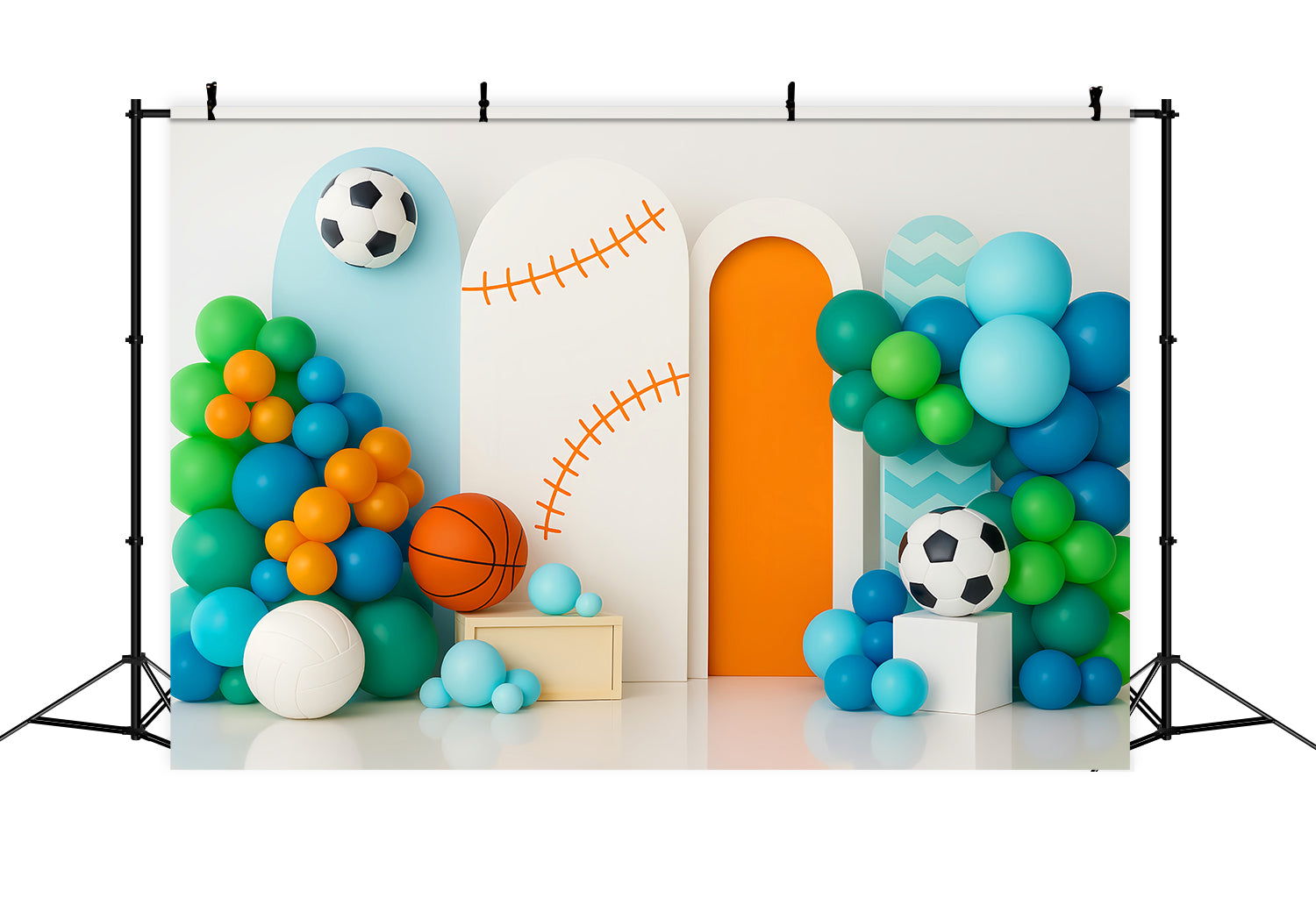 Sport-Fotohintergrund Bunte Ballons Sport-Mix Sport-Studiohintergründe für die Fotografie LXX59-302
