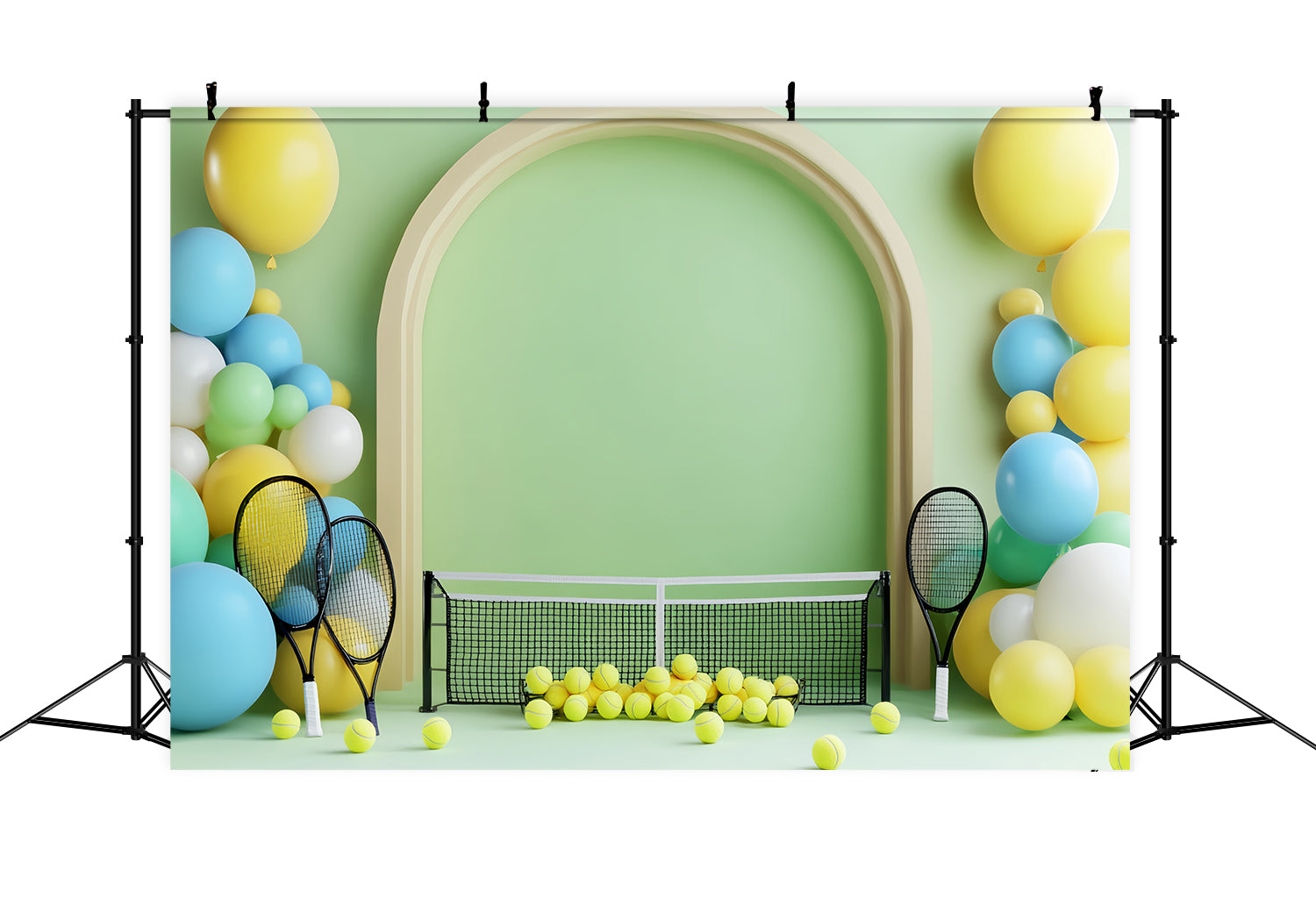 Sport-Fotohintergrund Bunte Tennisball-Ballon-Dekoration Sport-Studiohintergründe LXX59-307