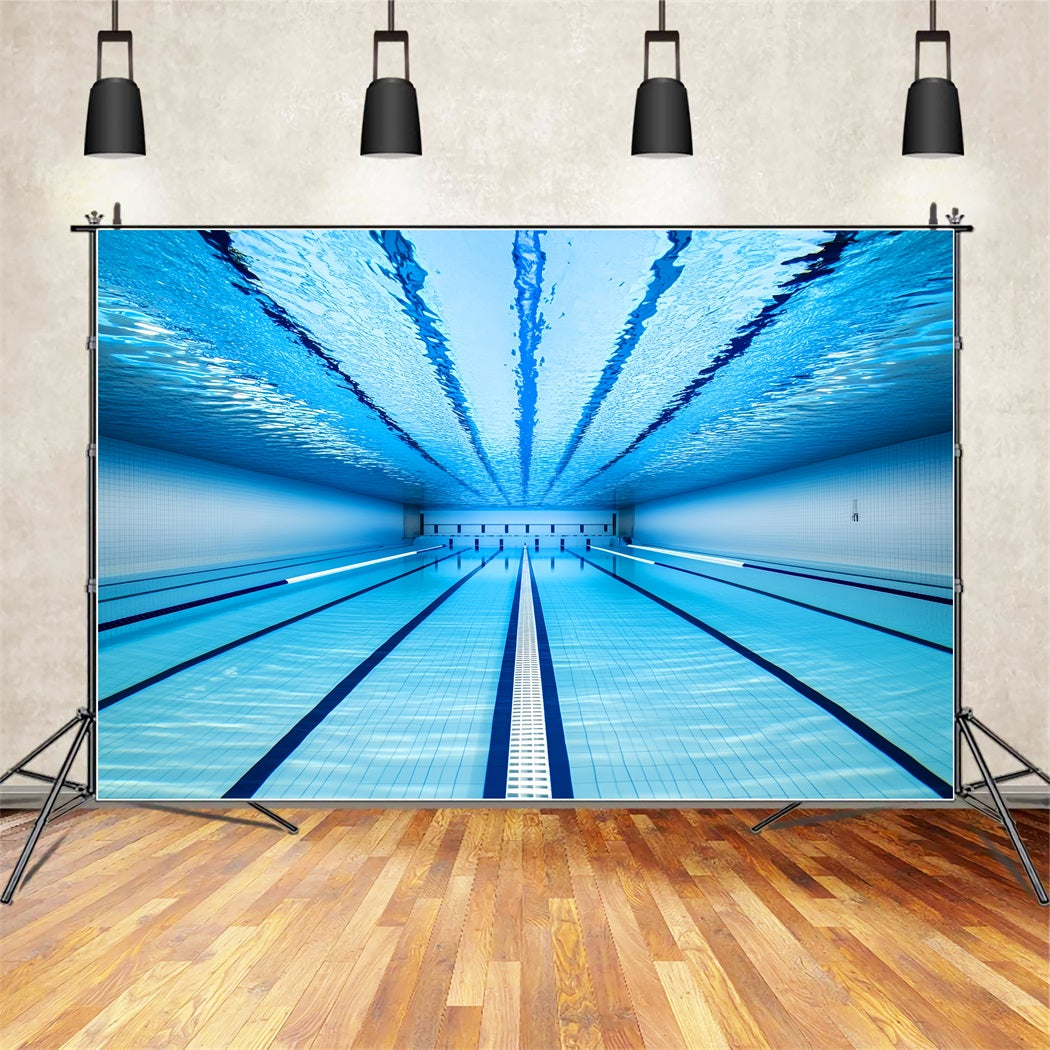 Sport-Fotohintergrund Blau Unterwasser Schwimmbahnen Sport-Studiohintergründe LXX59-319