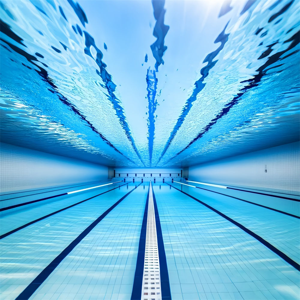 Sport-Fotohintergrund Blau Unterwasser Schwimmbahnen Sport-Studiohintergründe LXX59-319