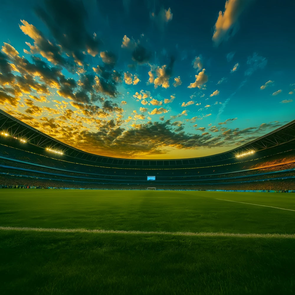 Fußball-Fotohintergrund Großes Stadion, Abendbeleuchtung Sport-Fotohintergrund LXX59-321