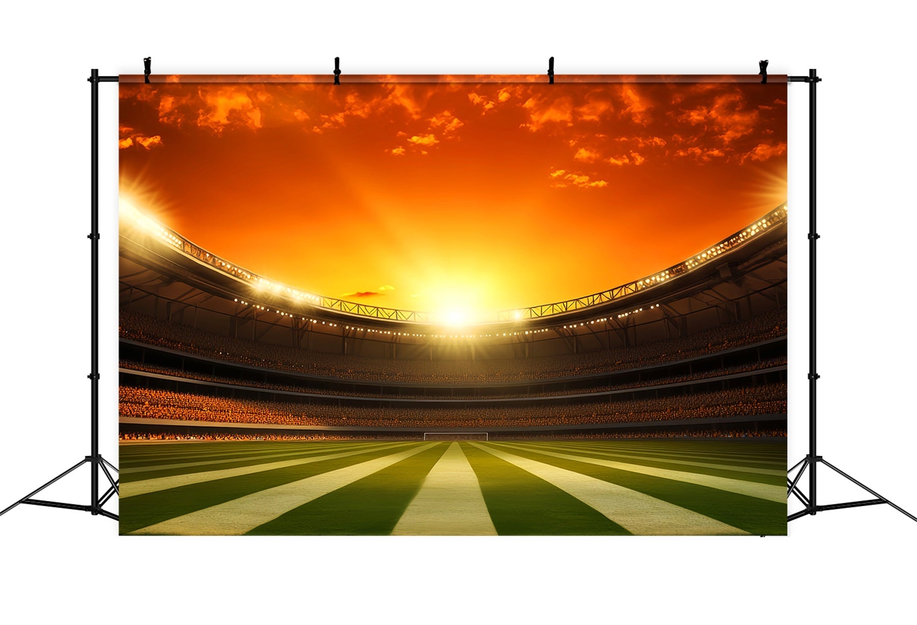Fußball-Studiohintergründe Sonnenuntergang Fußballarena Sport-Fotohintergrund LXX59-330