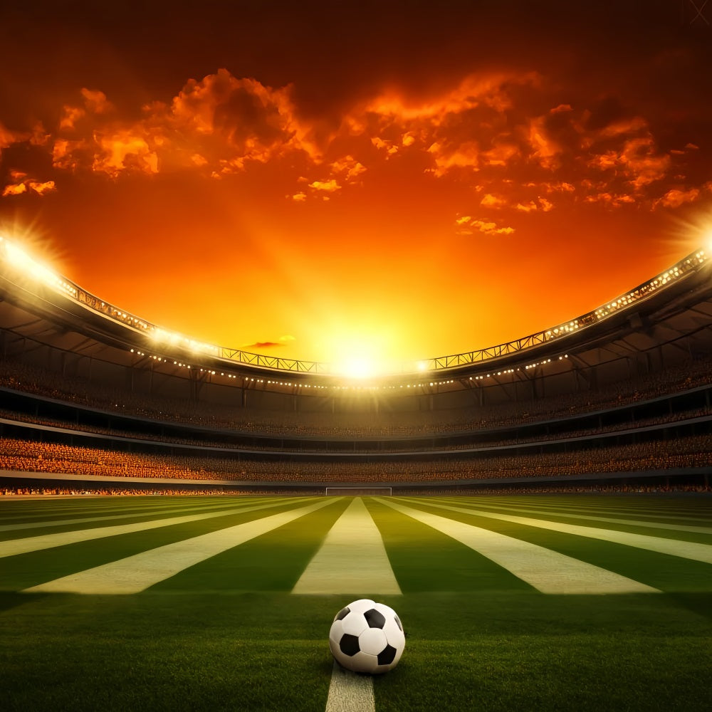 Fußball-Studiohintergründe Sonnenuntergang Fußballarena Sport-Fotohintergrund LXX59-330