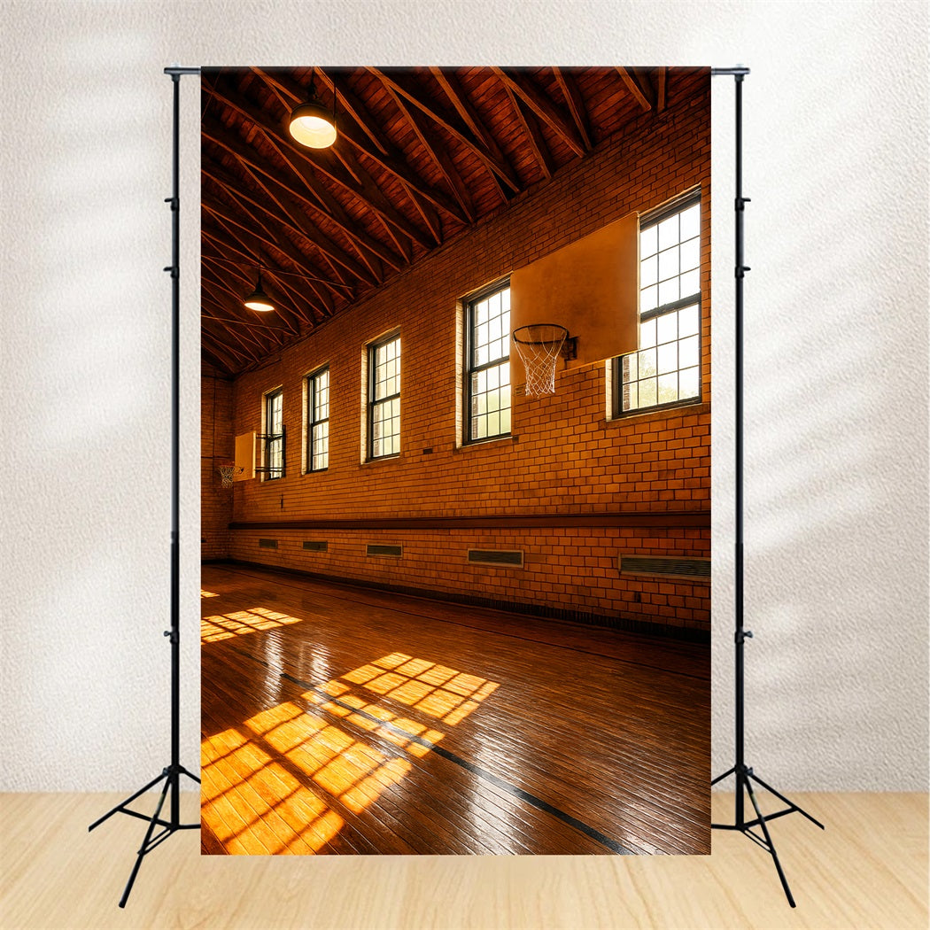 Basketball-Studiohintergründe Vintage-Ziegel-Basketballplatz Sport-Studiohintergründe LXX59-335